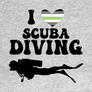 I Heart Scuba Diving (Agender Flag) T-Shirt